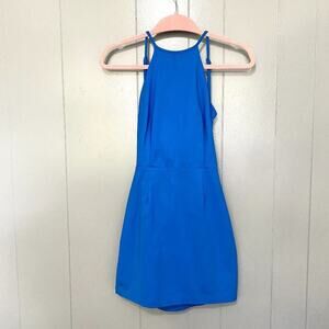 Superdown Blue Backless Sleeveless High Neck Sheath Party Summer Mini Dress S